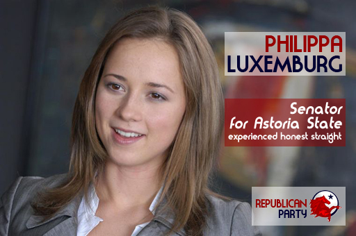 Datei:Wahlplakat Philippa Luxemburg U.S. Senator für Astoria State, Januar 2013.jpg